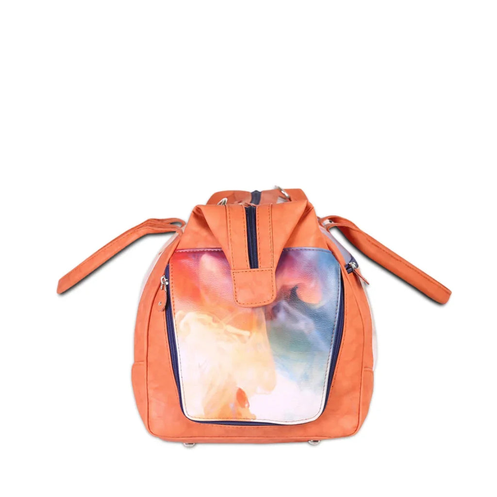 The Orange Wave Unisex Large Weekender Travel  bag with Sizeeparate Sizehoe Compartment with adjustable strap