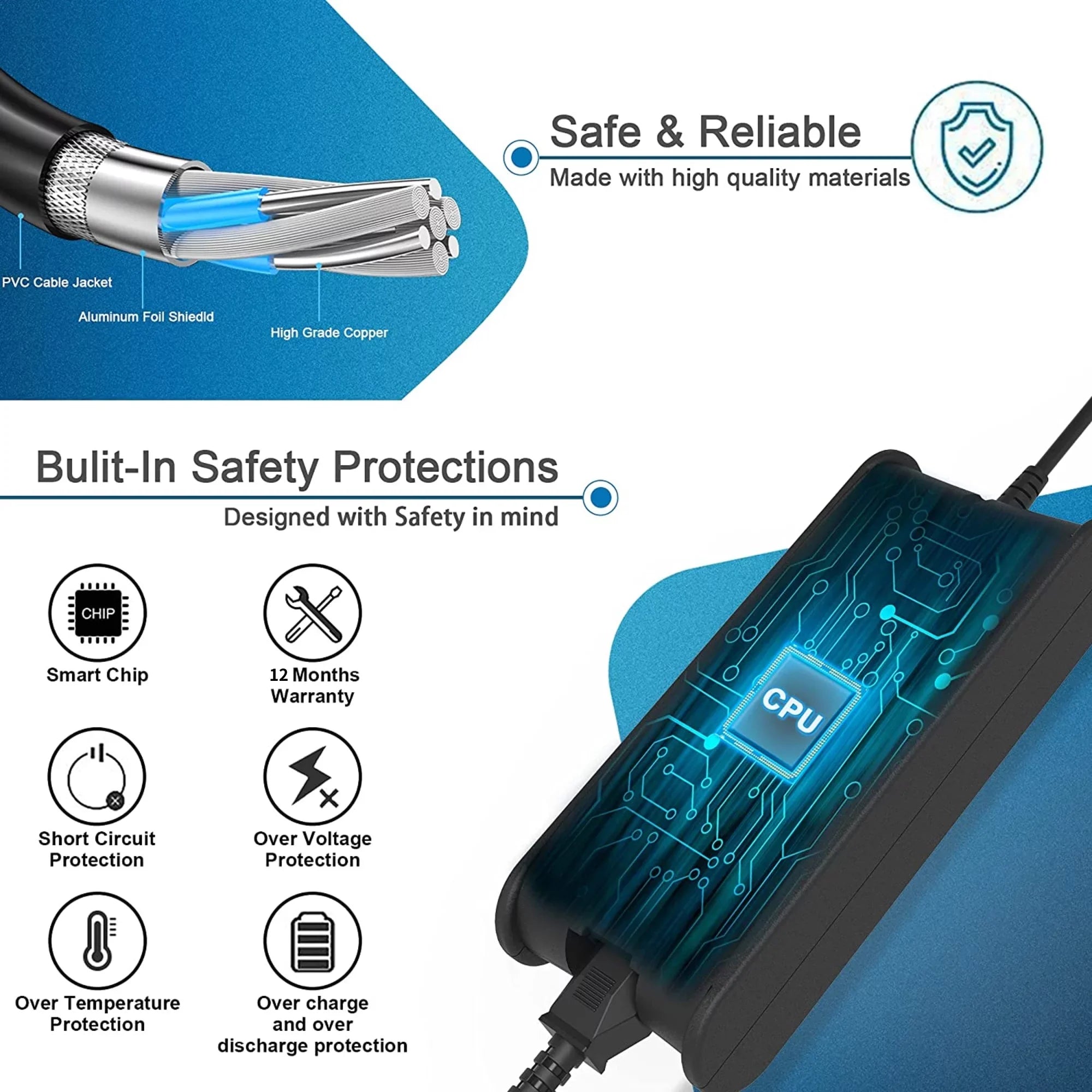 KONKIN BOO Compatible Laptop AC Power Adapter Cord Charger Replacement for Dell Latitude D630