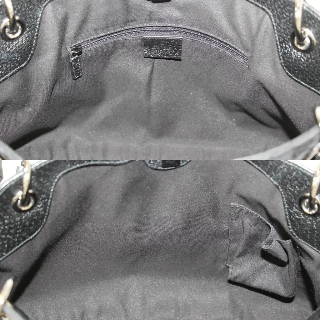 Pre-Owned GUCCI Gucci tote bag GG canvas black 121023 (Good)