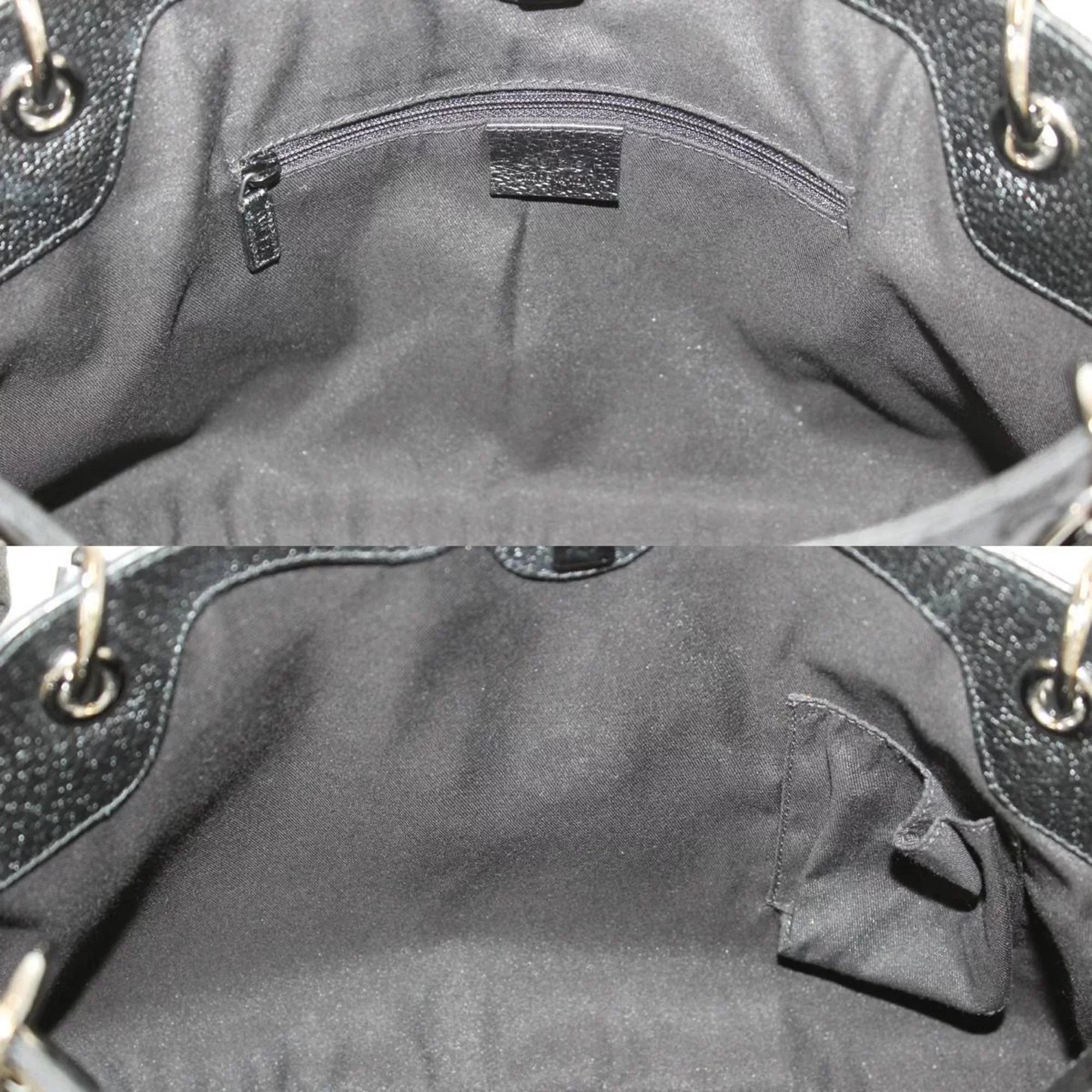 Pre-Owned GUCCI Gucci tote bag GG canvas black 121023 (Good)