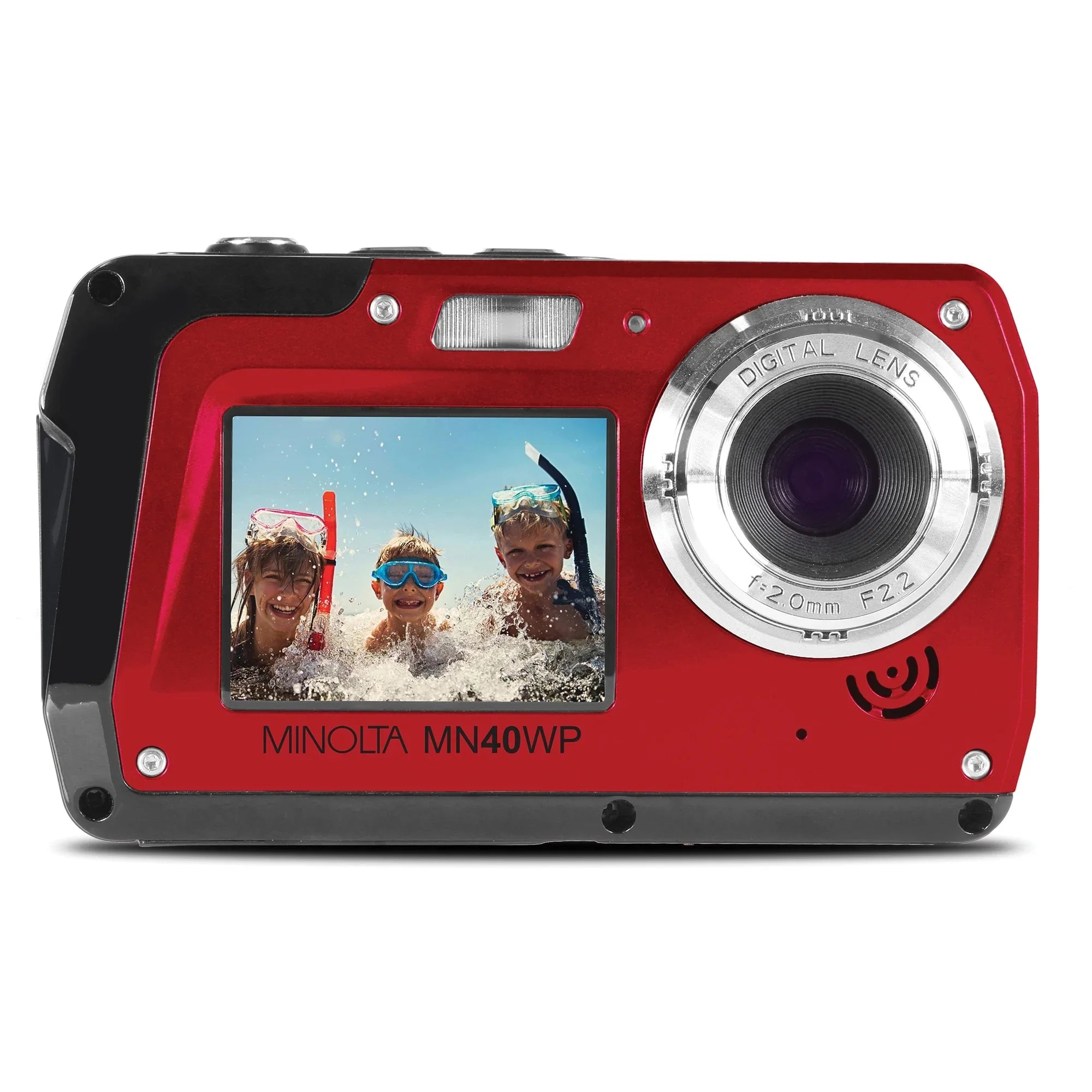 Minolta  48 MP Waterproof Digital Camera, Red
