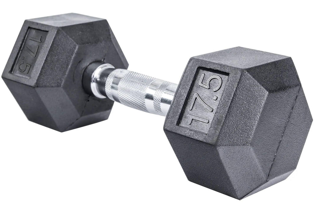 French Fitness Rubber Coated Hex Dumbbell Sizeet 2.5-22.5 lbs - 5 Pair (New)