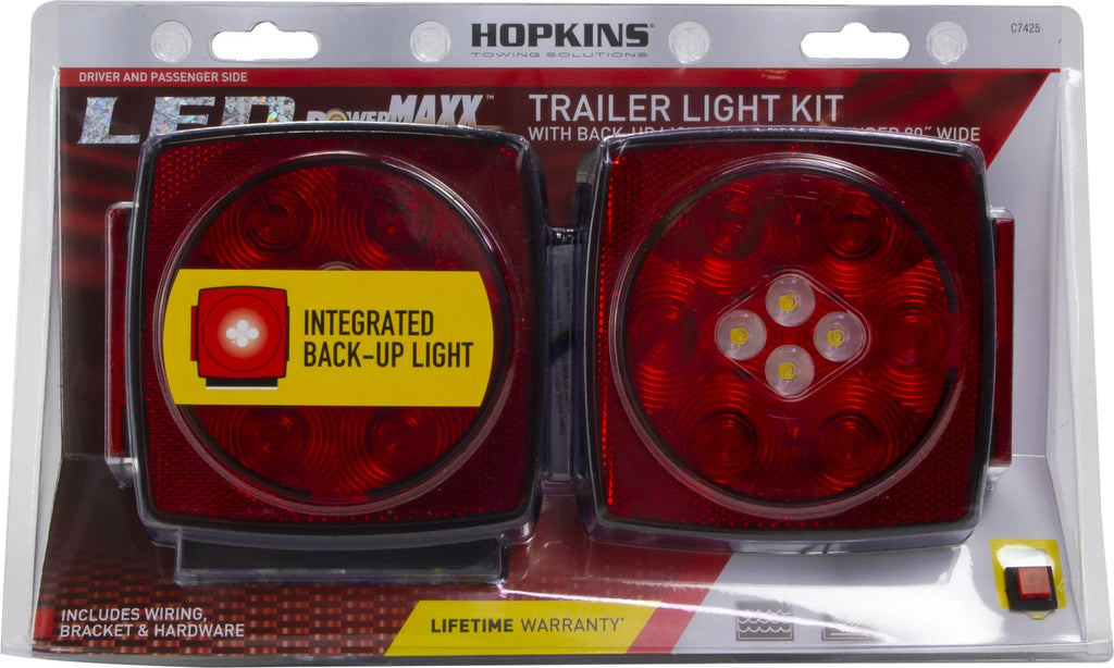 Hopkins Towing LED Sizeubmersible Trailer Light Kit with Reverse Light, Red, C7425