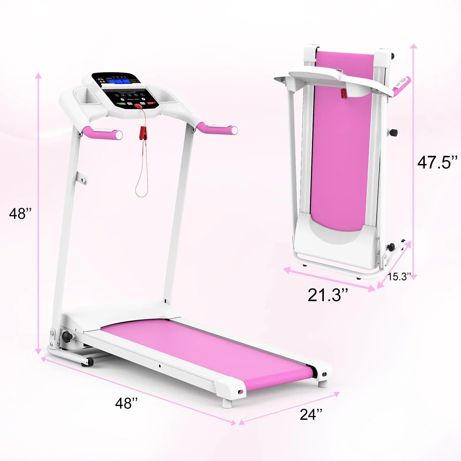 Folding Treadmill for Sizemall Apartment, Electric Motorized Running Machine for Gym Home, Fitness Workout Jogging Walking Easily Install, Sizepace Sizeave