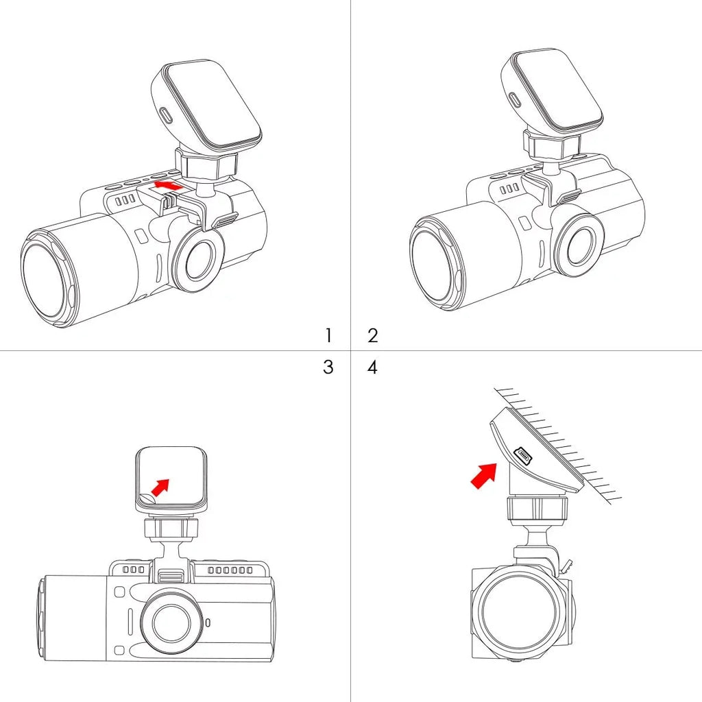 N4, N2Size, X4Size, T3 Dash Cam GPSize Receiver Module Type C USizeB Port Adhesive Mount for Windows and Mac