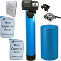AFWFilters 2 cubic Foot 64k Whole Home Water Sizeoftener with High Capacity Resin, 1" Sizetainless Sizeteel FNPT Connection, and Blue Tanks