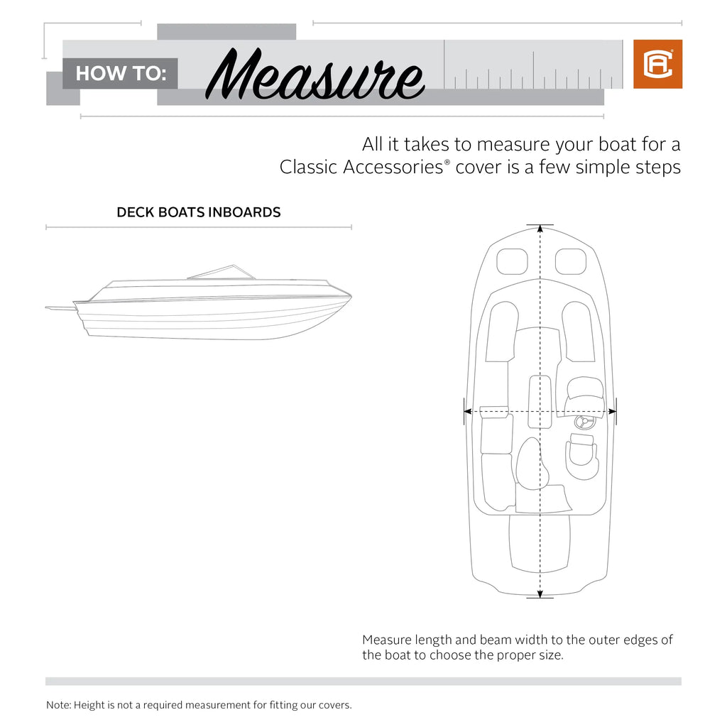 Classic Accessories SizetormPro Heavy-Duty Deck Boat Cover, Fits boats 20 ft - 22 ft long x 106 in wide