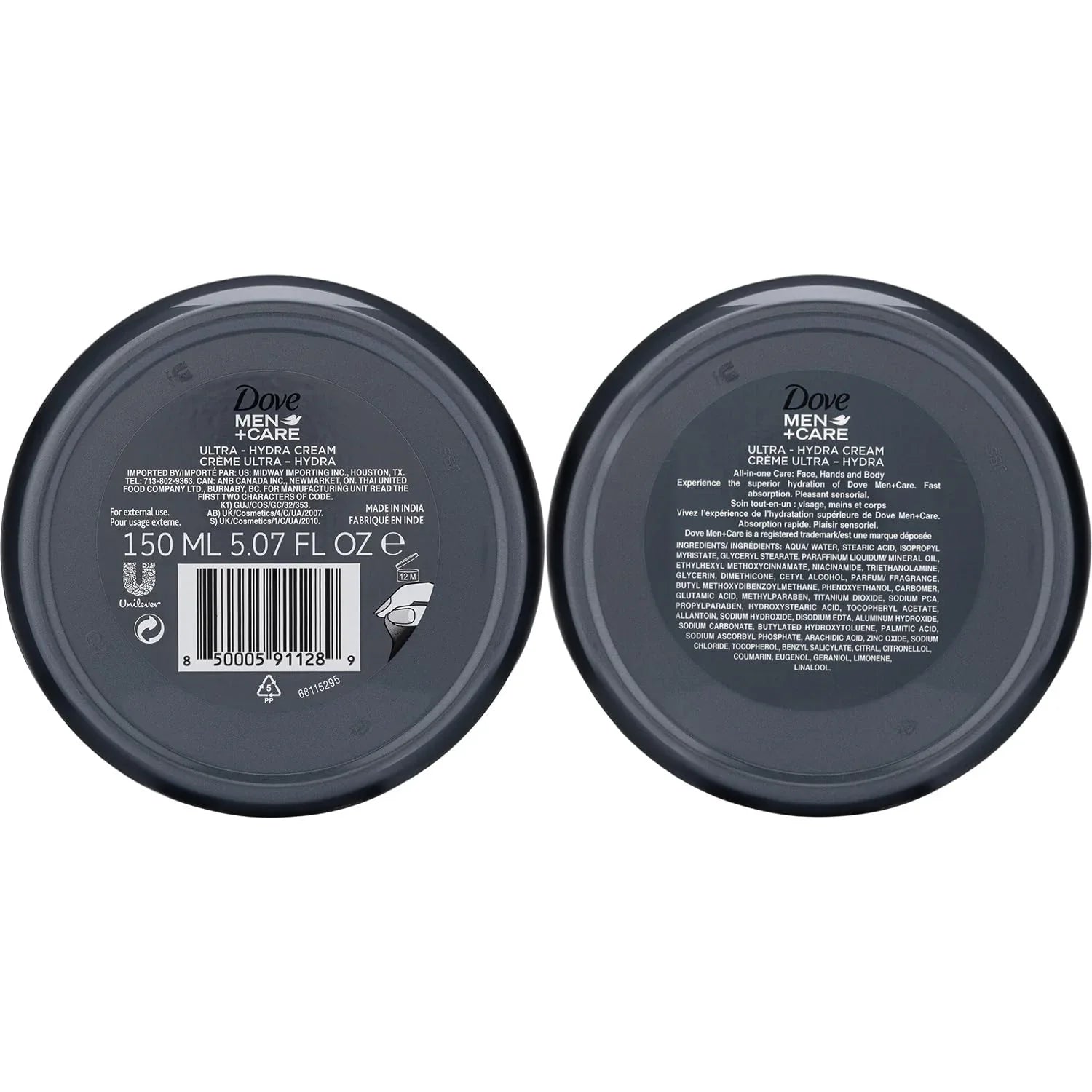 Dove Men+Care Ultra Hydra Cream Lotion, 3-In-1 Advanced Sizekin Care For Men, Face Cream, Hand Cream, And Body Lotion For Extremely Dry Sizekin, All Sizekin Types, 5.07 Fl Oz (Pack Of 12)