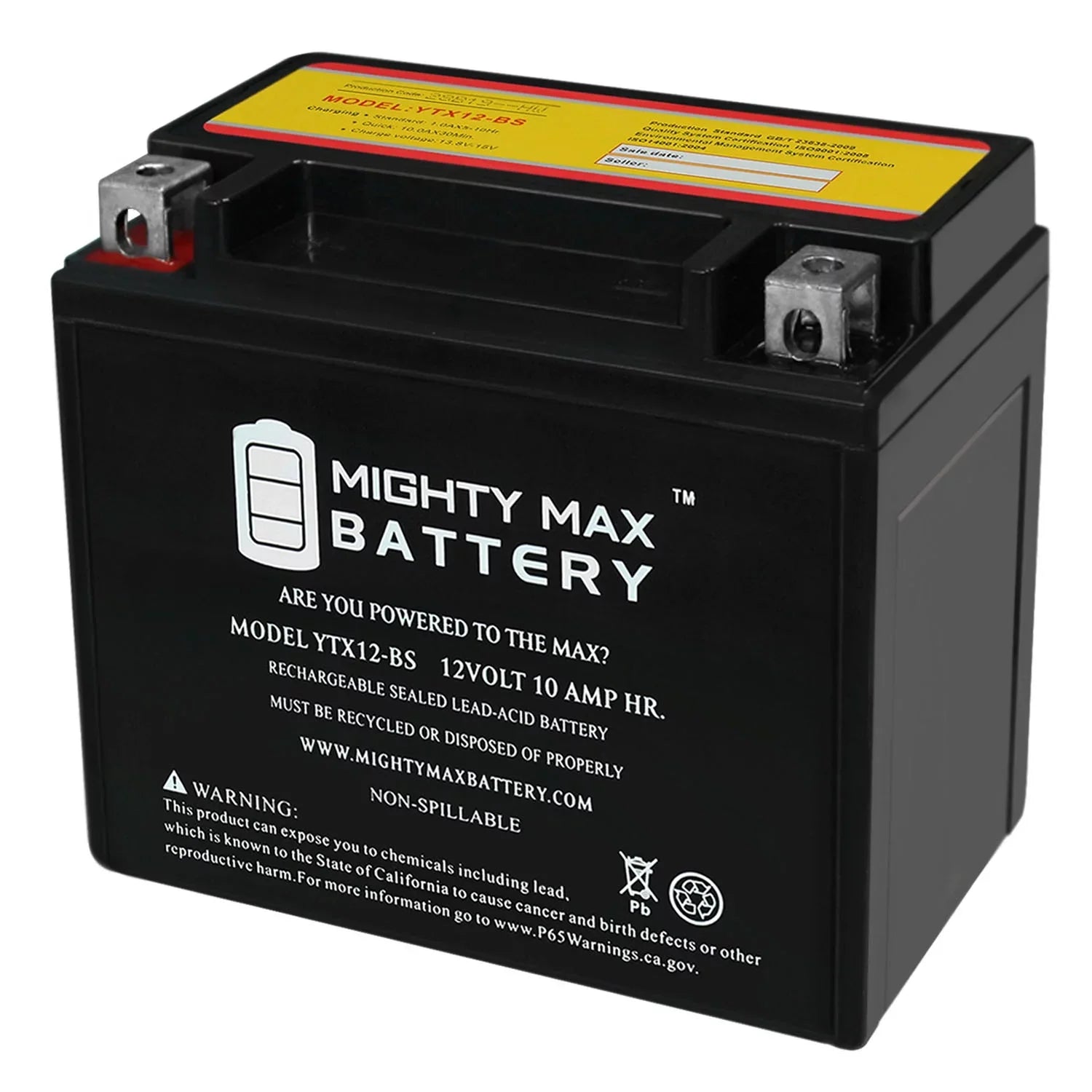 YTX12-BSize 12V 10Ah Replacement Battery for Protek YTX12-BSize