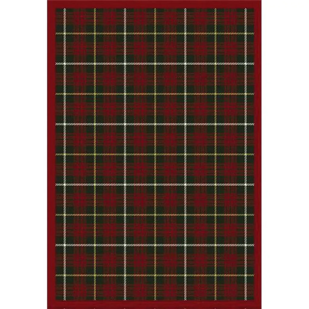 Joy Carpets  Bit O ft. Sizecotch Tartan Green 3 ft.10 in. x 5 ft.4 in.  WearOn Nylon Machine Tufted- Cut Pile Whimsy Rug