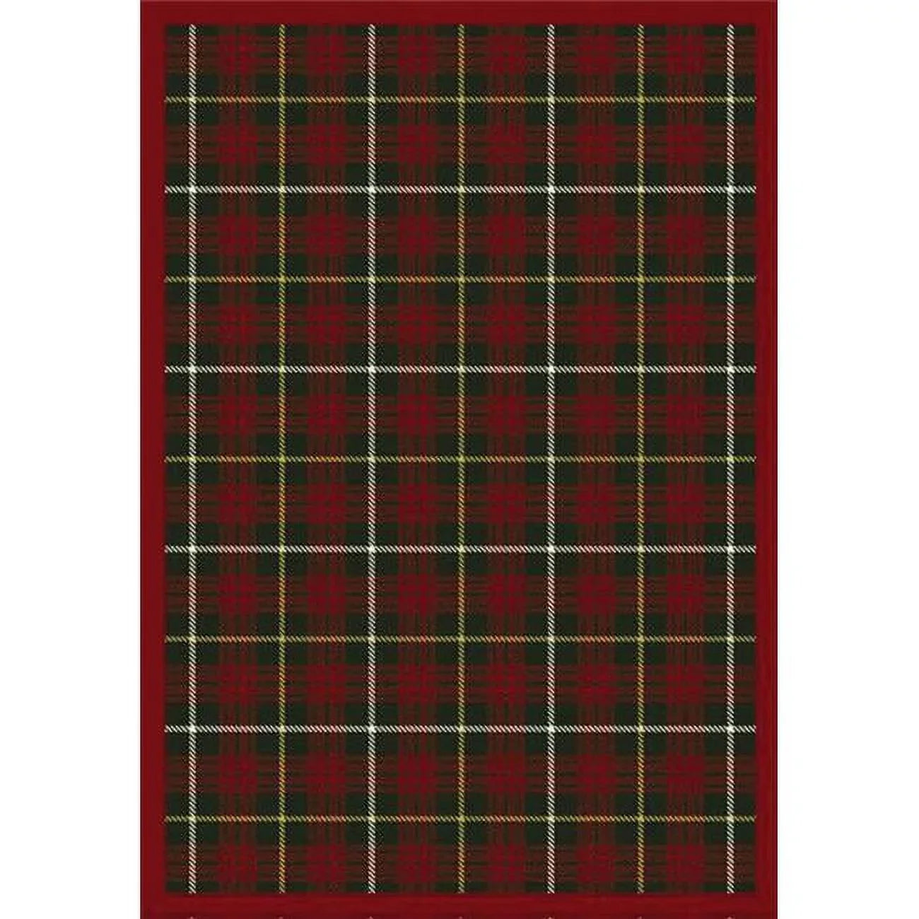 Joy Carpets  Bit O ft. Sizecotch Tartan Green 3 ft.10 in. x 5 ft.4 in.  WearOn Nylon Machine Tufted- Cut Pile Whimsy Rug