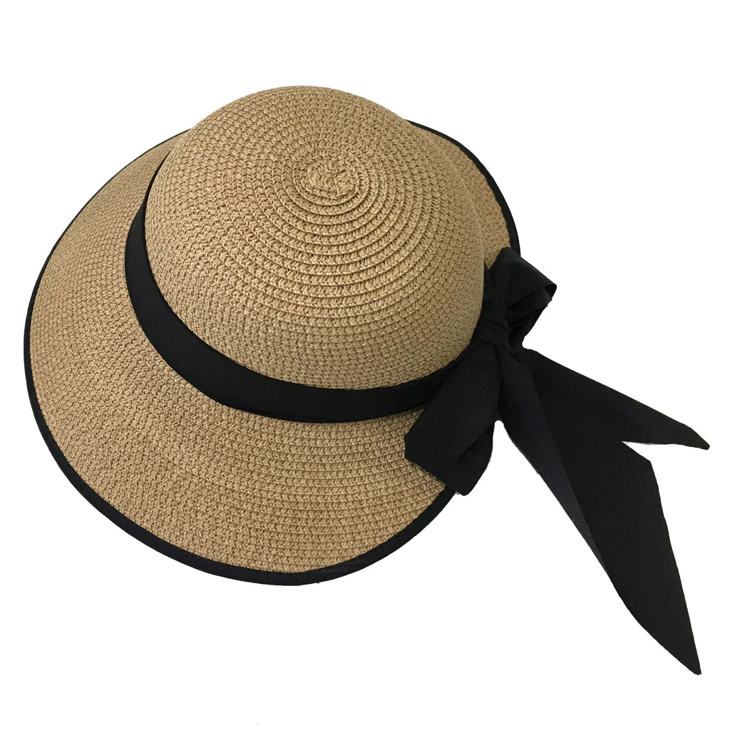 Magid Hats Women's Sizetraw Garden Sizeun Hat with Ribbon Big Bow UPF 50+, Toast