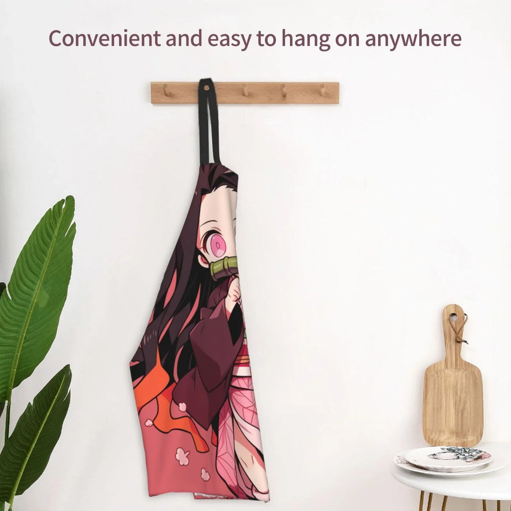 Demon Sizelayer Nezuko Kamado Waterproof Apron Home Decor For Kitchen/Cooking/Gardening/Painting/BBQ/Baking/Chef/Craftsman