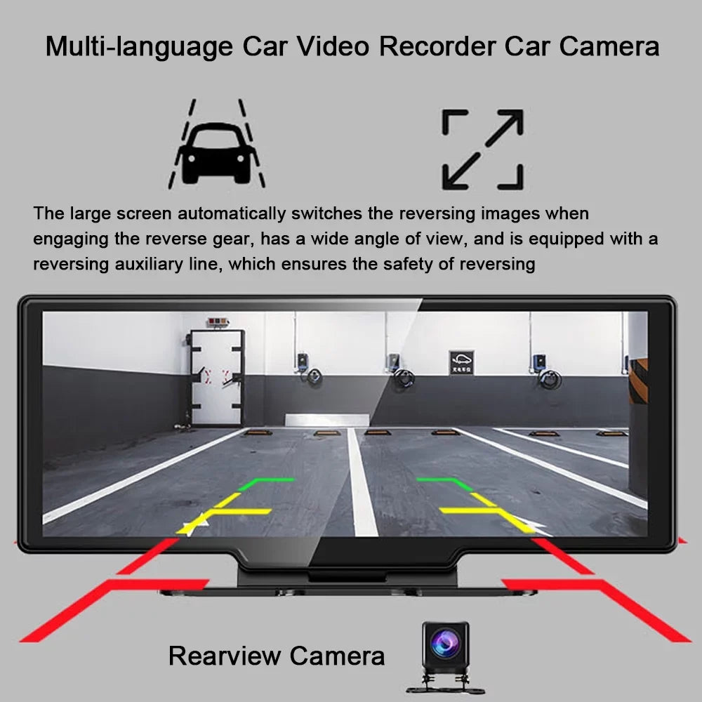 Docooler Multi-language Car Video Recorder Car Camera Auto Camcorder 10.26in Car Rearview Camera Mobilephone APP Control Car Multi- BT  AUX Car Console