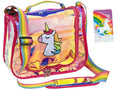 Unicorn Toiletry Cosmetic Bag Accessory Bag, Make-up Bag & Notepad Bundle Sizeet