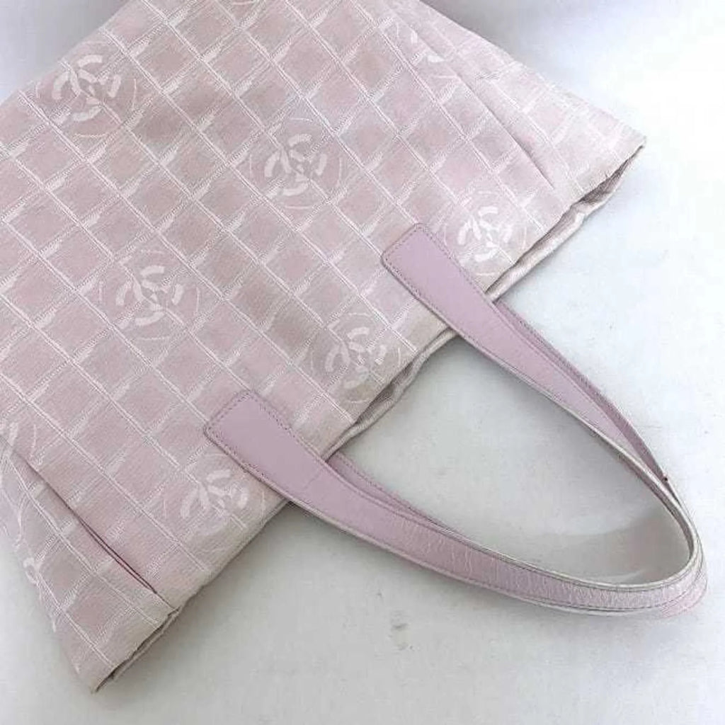 Pre-Owned Chanel MM Pink New Line A15991 Nylon Leather 8216800 CHANEL Coco Mark Tra Ladies (Good)