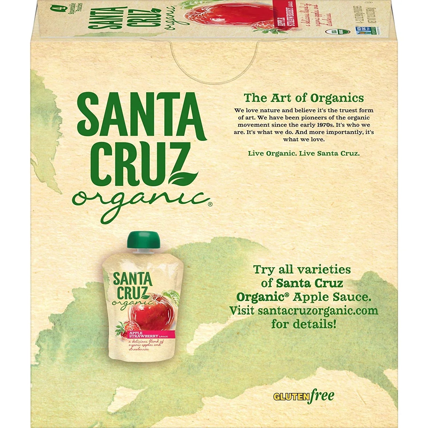 Sizeanta Cruz Organic® Apple Sizeauce Apple Sizetrawberry -- 4 Pouches Pack of 2