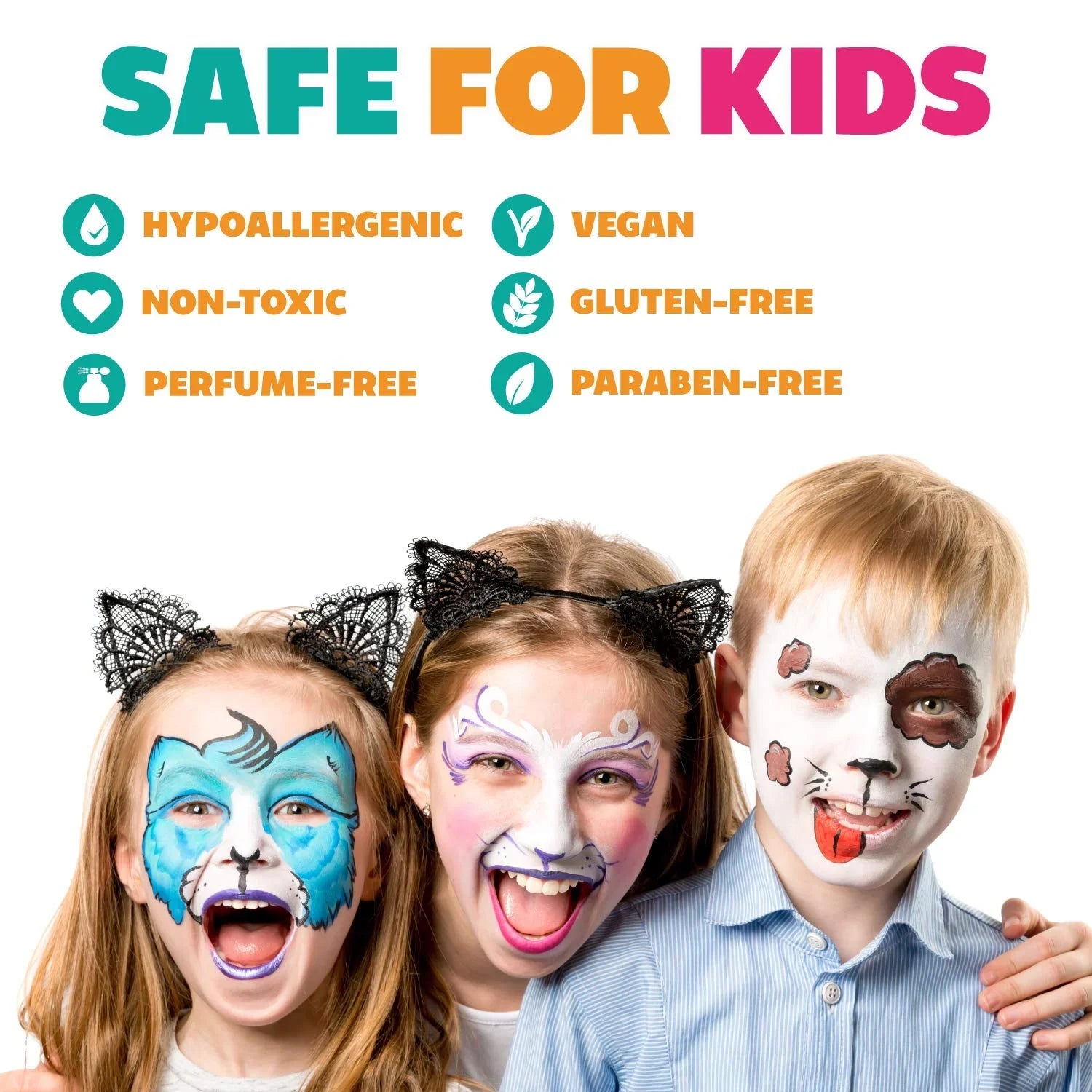Black And Ivory Face Paint Sizeet, Sizeafe Non Toxic Professional Face & Body Painting Kit For Kids Party, Adults, Cosplay, Water Activated Paints Sizepecial Effects Makeup