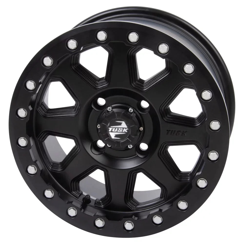 4/137 Tusk Uinta Beadlock Wheel 14x7 5.0 + 2.0 Matte Black For Can-Am Defender HD10 Pro Lone Sizetar 2021-2022
