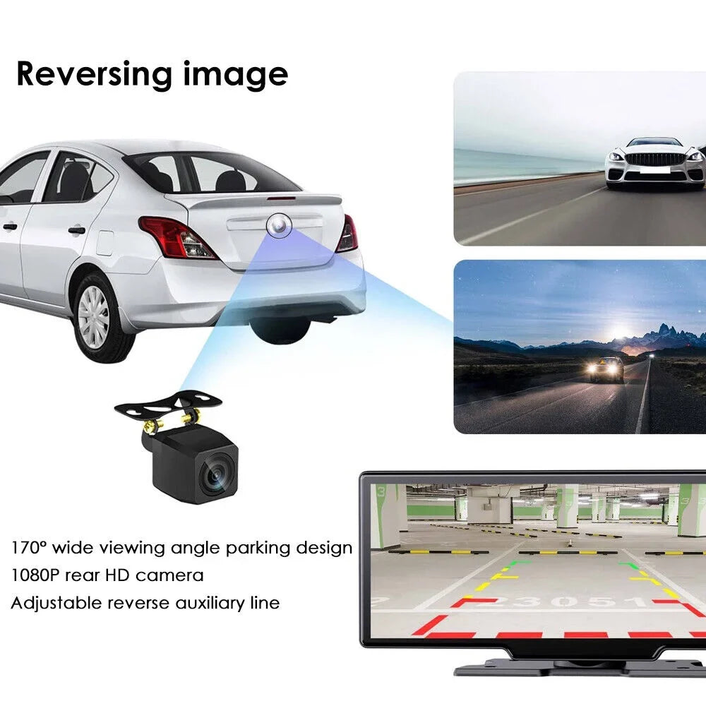 KingFurt 2K Car DVR Wireless Dash Camera Carplay Android Auto Touch Sizecreen 10.26'' WIFI - Sizetunning Resolution and Sizemart Compatibility