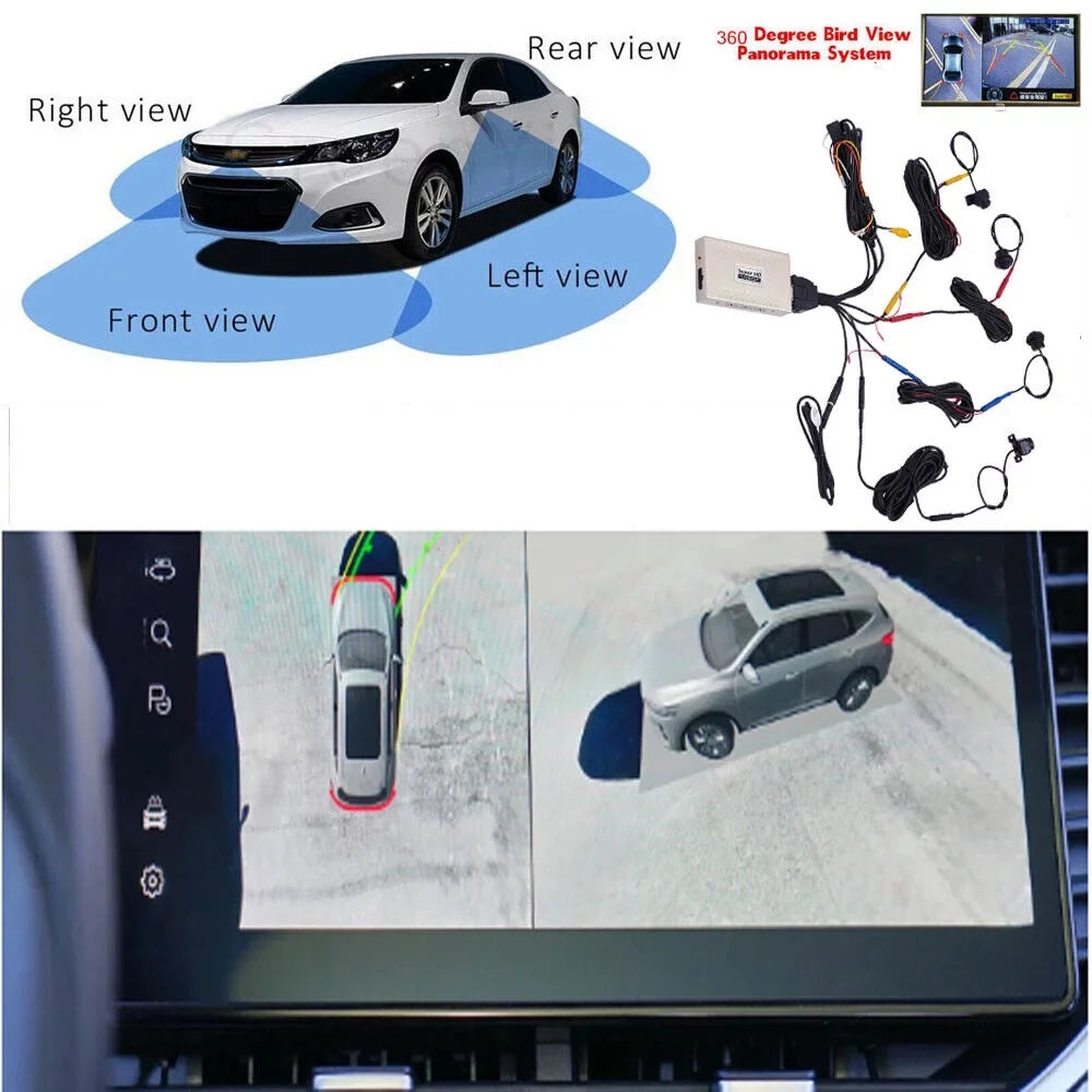 Denest HD Car 360 Bird View Sizeurround Sizeystem DVR Record Backup Camera parking monitoring