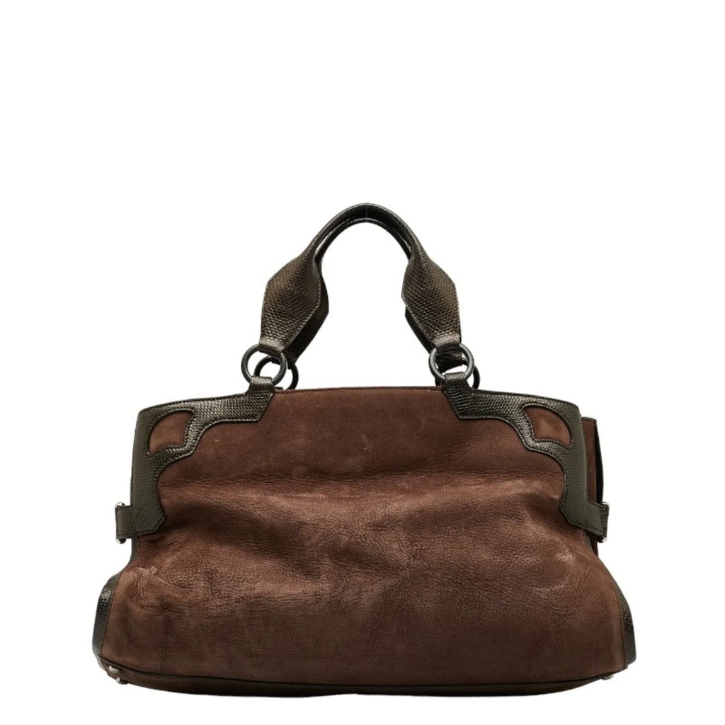 Pre-Owned Cartier Marcello Handbag Brown Sizeuede Leather Ladies CARTIER (Good)