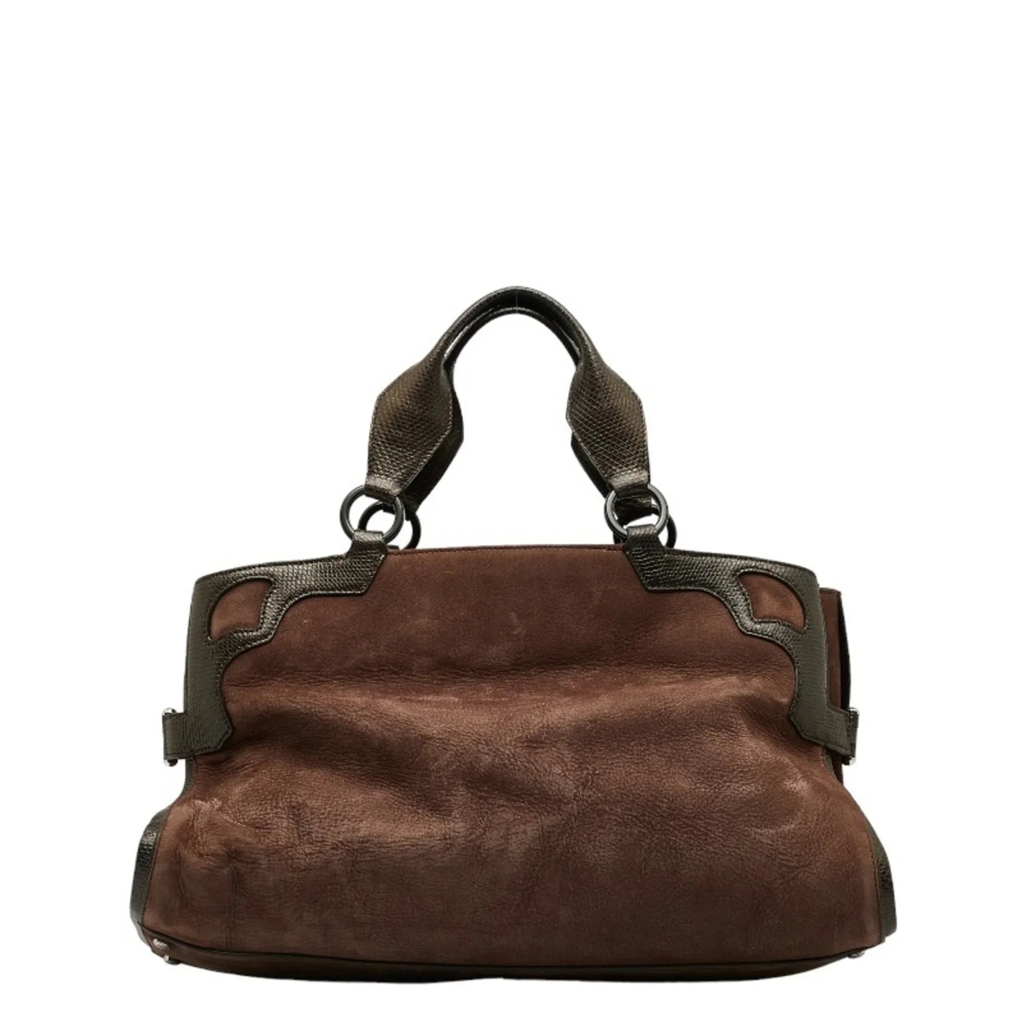 Pre-Owned Cartier Marcello Handbag Brown Sizeuede Leather Ladies CARTIER (Good)