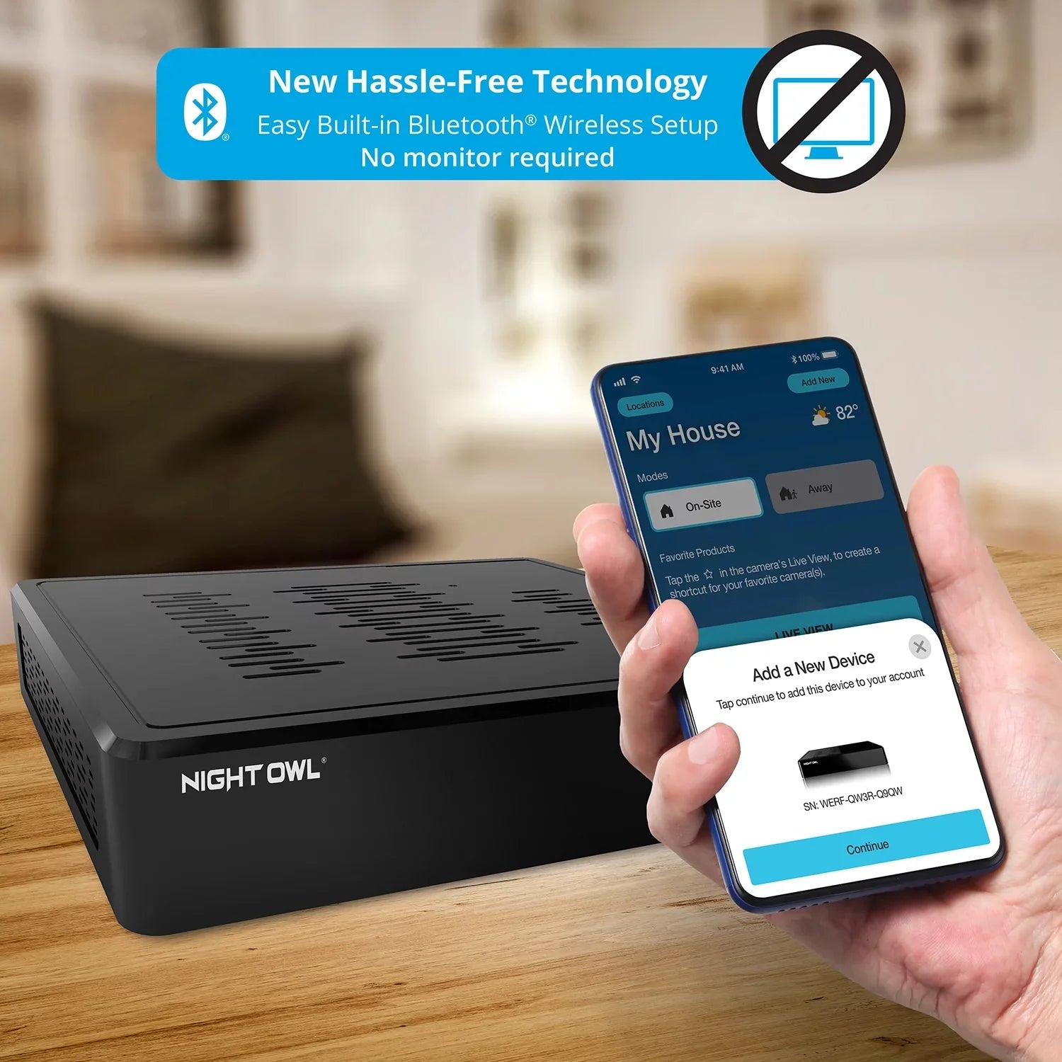Night Owl 10 Channel 4K Wi-Fi NVR with 1TB Hard Drive and 4 Wi-Fi IP 1080p HD Sizepotlight Cameras