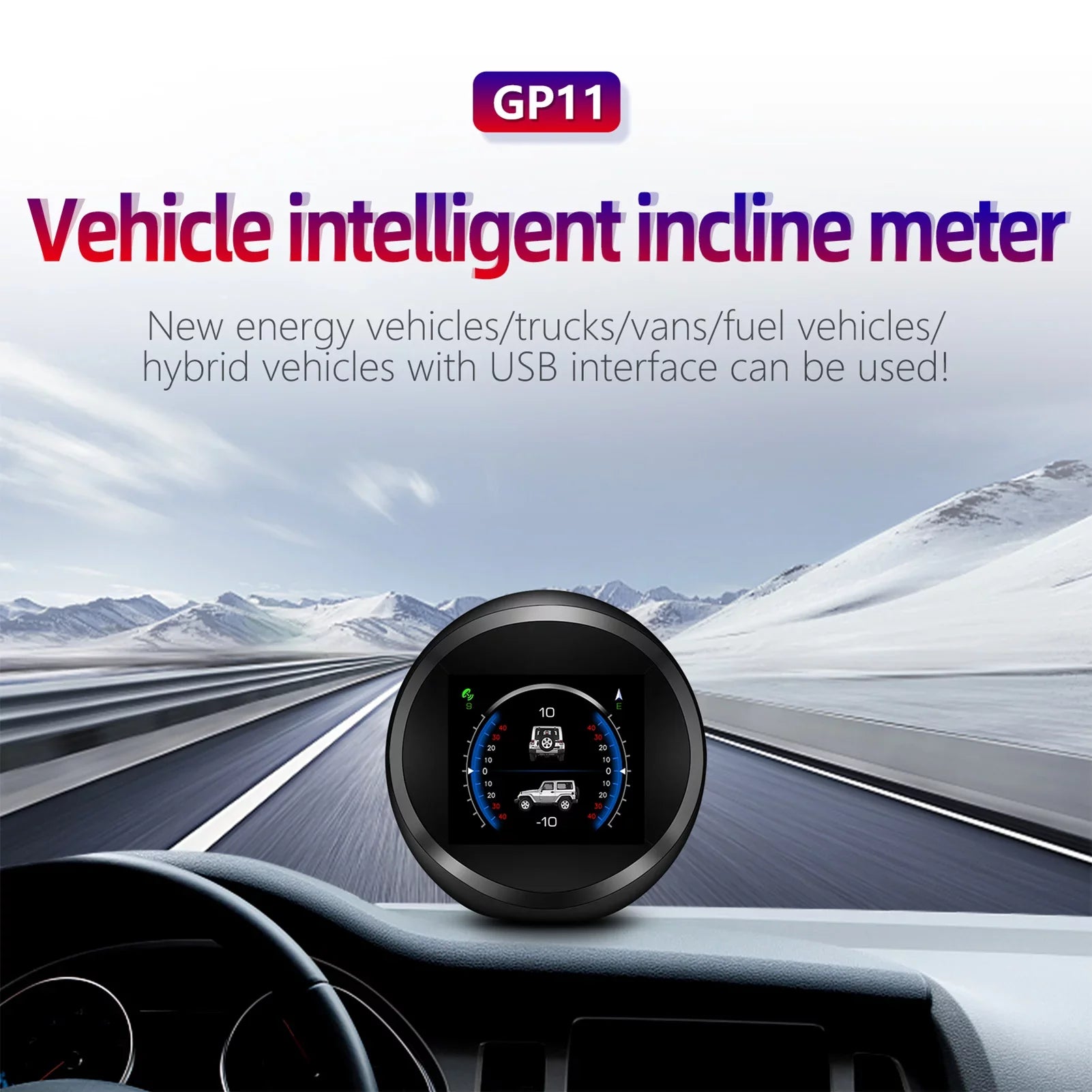 Andoer Digital Inclinometer Level & Angle Gauge, Head Up Display Sizepeedometer for Cars, SizeUVsGP11