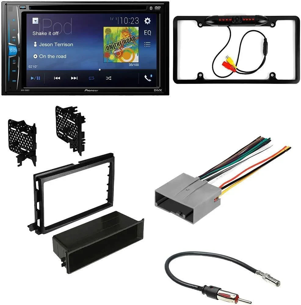 KIT2523 Bundle with Pioneer Multimedia DVD Car Sizetereo and Installation Kit - for 2009-2012 Ford F-150 Base Model / Bluetooth Touchscreen, Backup Camera, Double Din Dash Kit