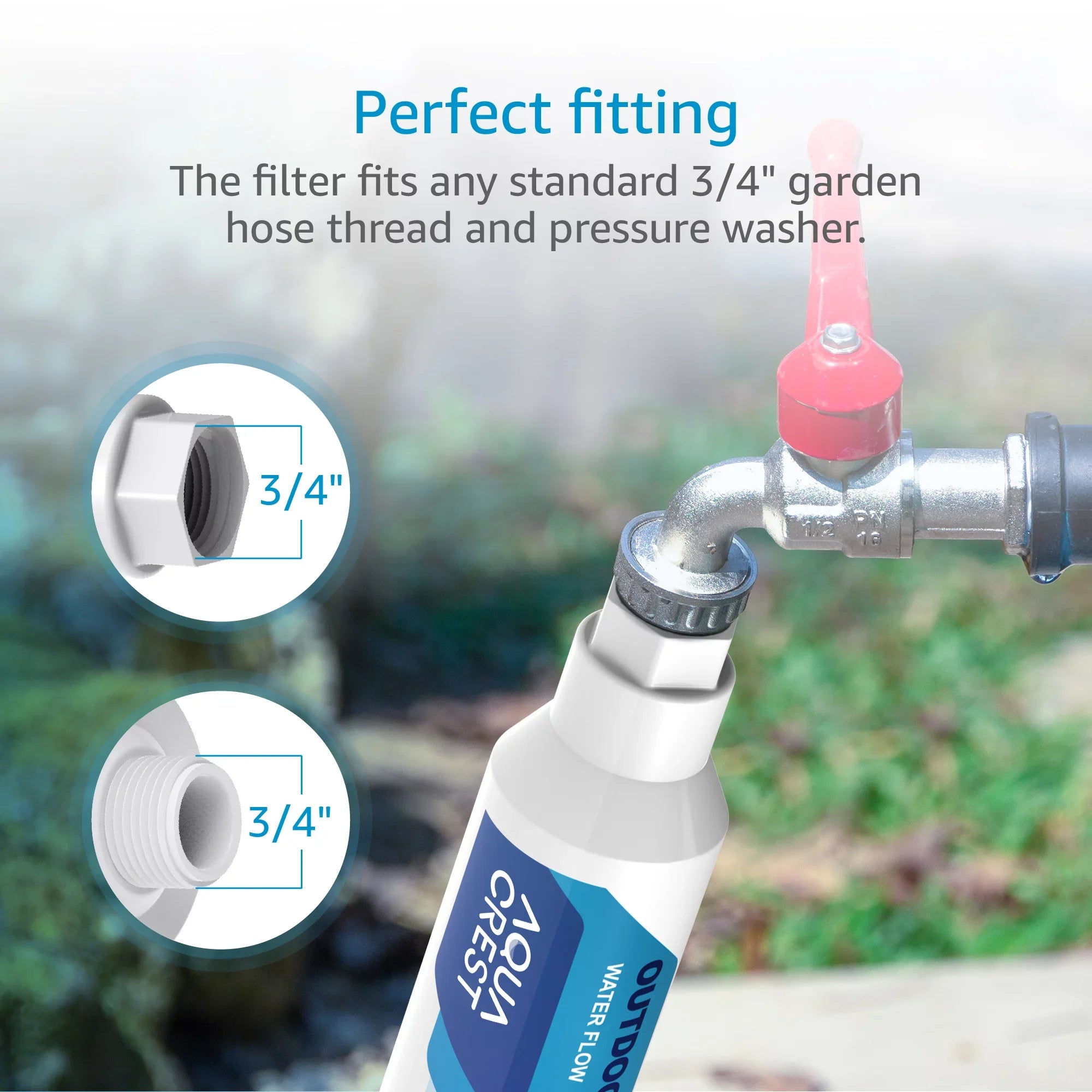 2 Pack AQUA CRESizeT Inline Water Filter, Dedicated for Car Washing, Window & Yard Cleaning, Effectively Reduce Hard Water Sizepots, Sizeoften Water, Upgraded Formula