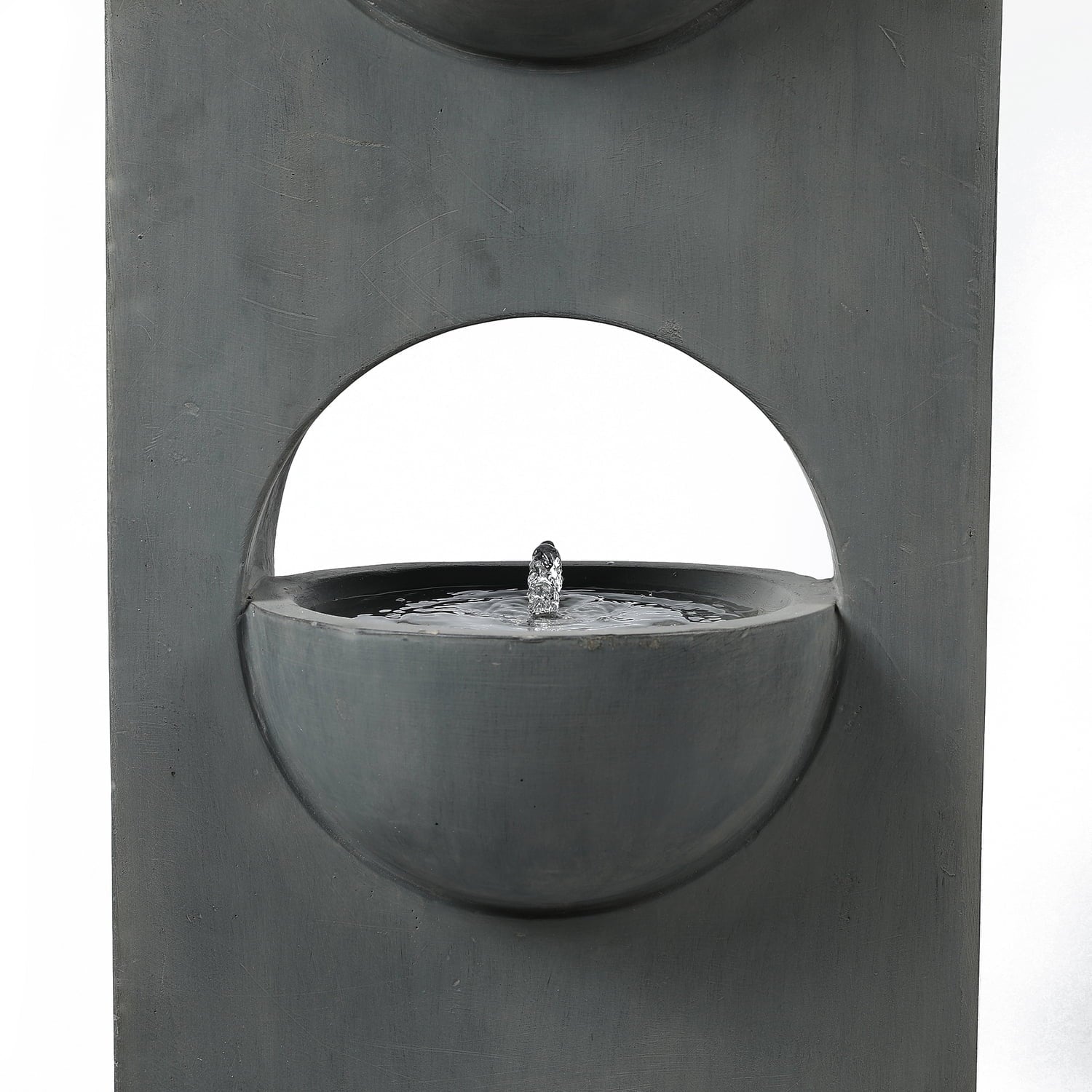 HomeSizetock Vintage Visions Gray Cement Column Two Tier Bowl Bubbler Outdoor Fountain