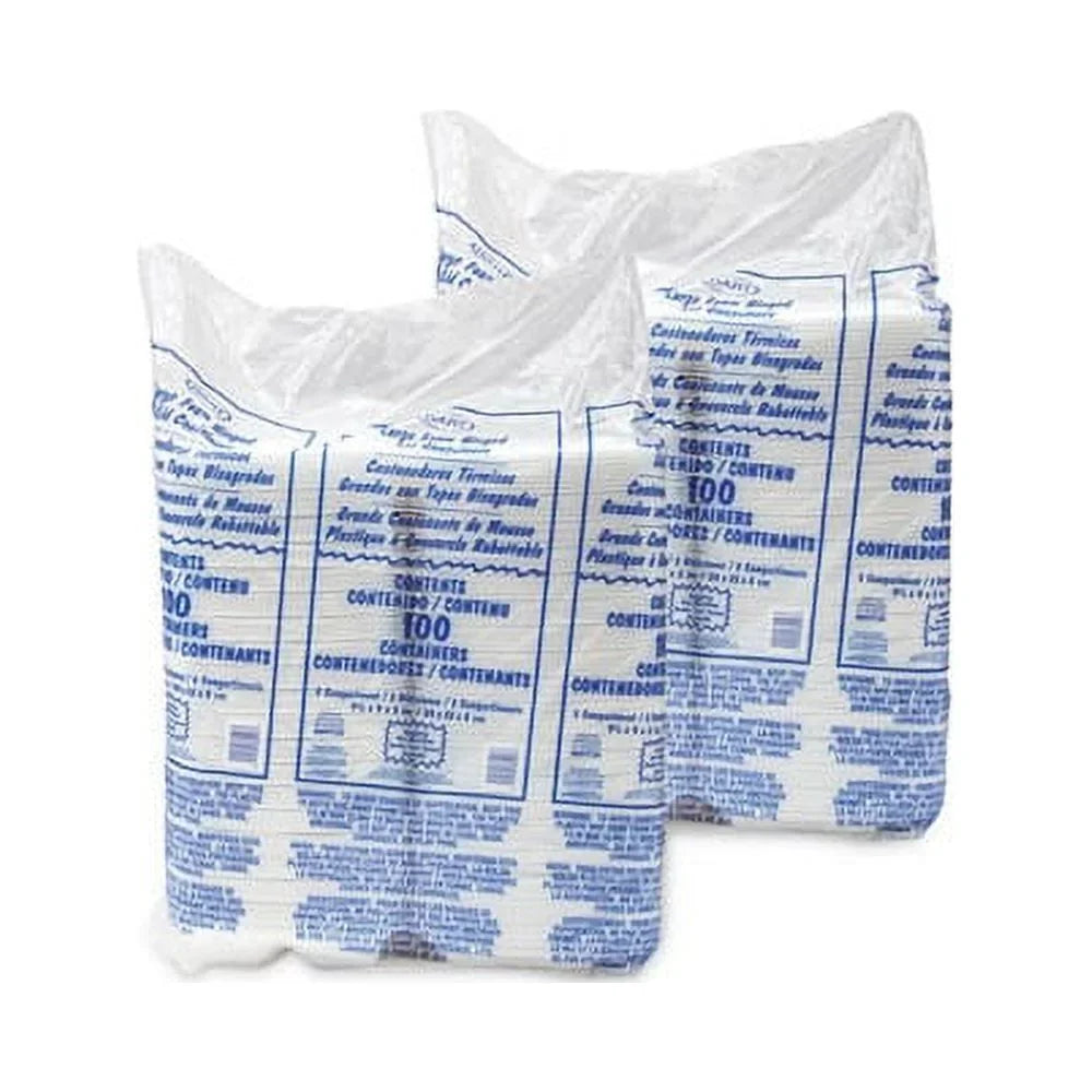 Dart 3-comprtmt Large Pillow Closing Carryout Trays