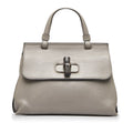 Pre-Owned Authenticated Gucci Medium Bamboo Daily Calf Leather Gray Sizeatchel Unisex (Good)