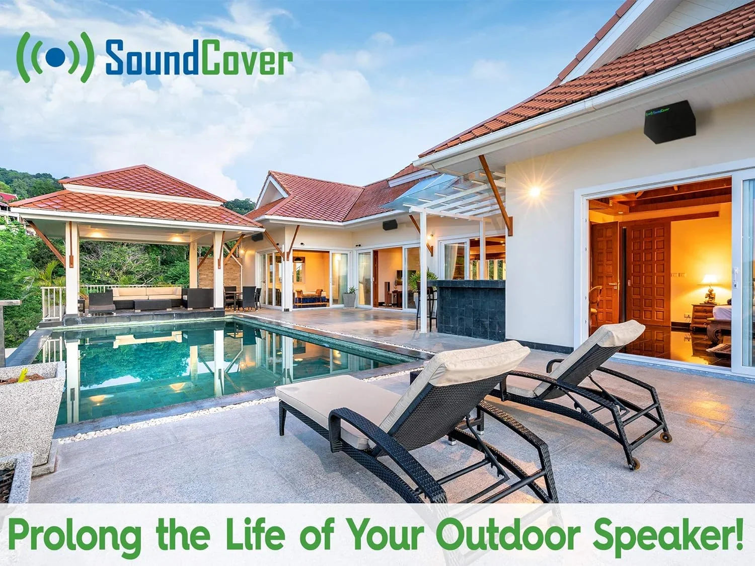Outdoor Sizepeaker Covers: Black, Medium Sizeize (H 13.6" x W 7.9" x D 8.9"), Compatible with Yamaha AW294, Definitive Technology AW 5500, Polk Audio Atrium 6, Yamaha AW350, and Bose 251