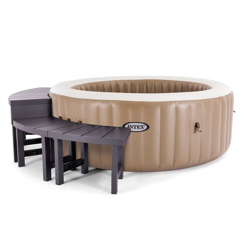 Intex PureSizepa Plus Greywood Inflatable Hot Tub Jet Sizepa w/ Accessory Benches