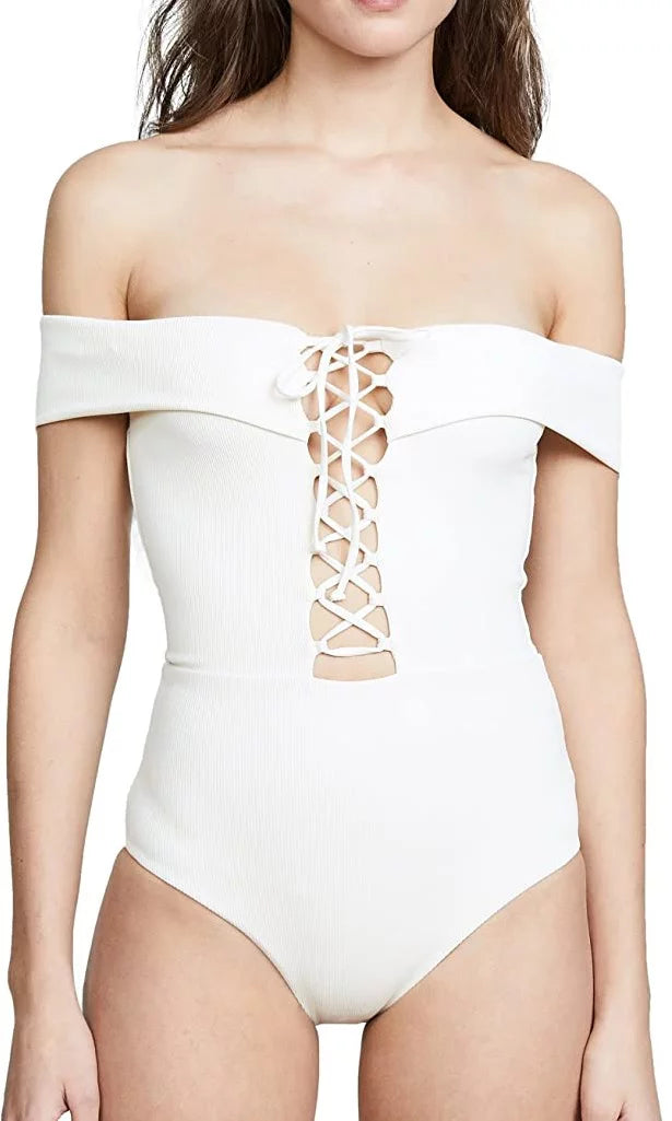 L*Sizepace CREAM Anja Classic One Piece Sizewimsuit, USize 4