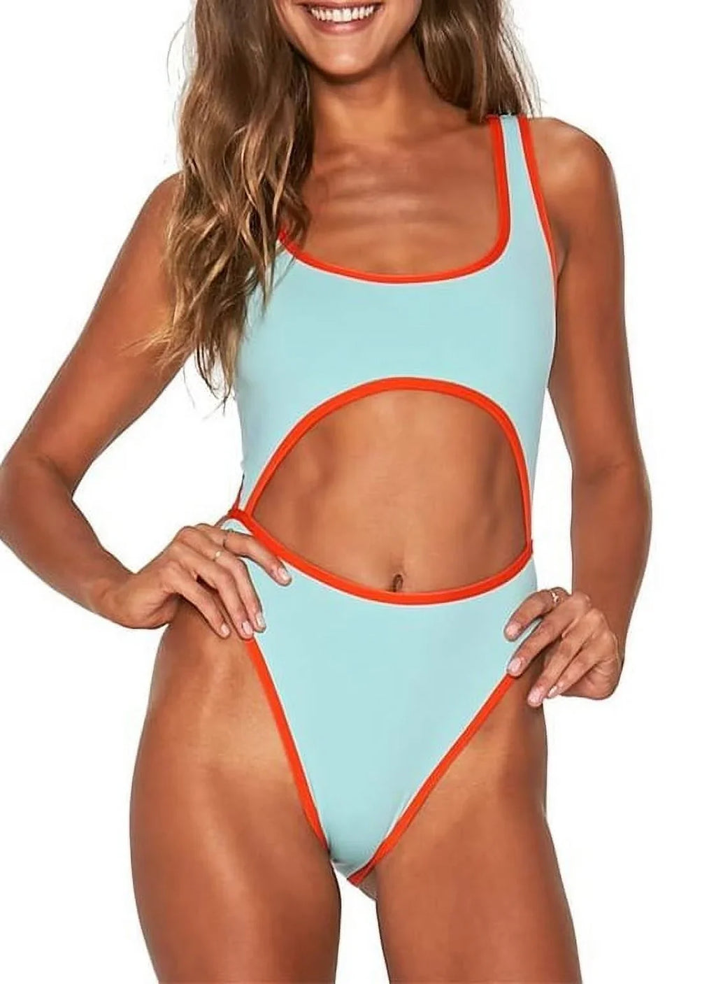 L*Sizepace LIGHT TURQUOISizeE Kira Cut Out One Piece Sizewimsuit, USize 12