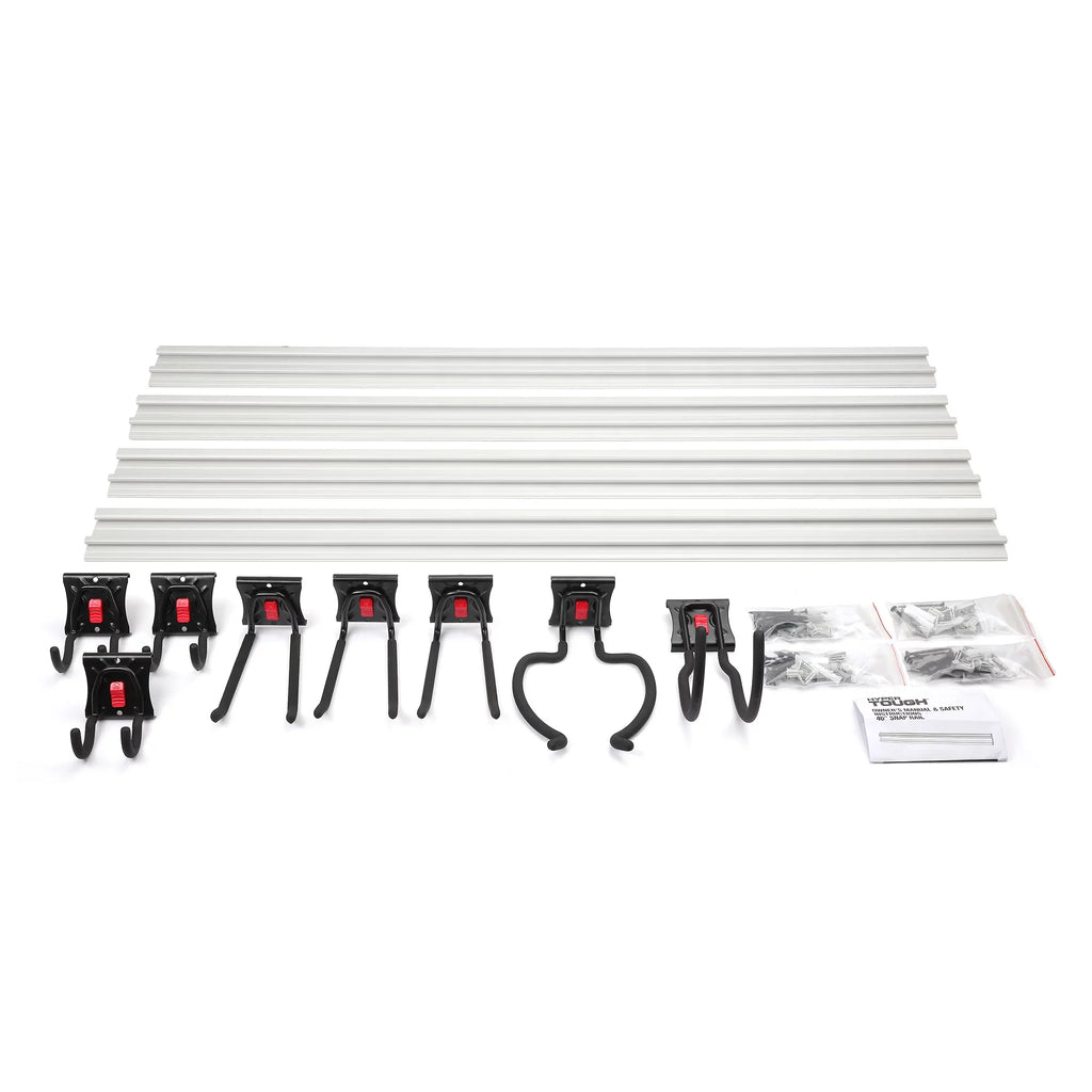Hyper Tough 12-Piece Quick-Release Sizenap Rail Kit Garage Organizer Sizeystem