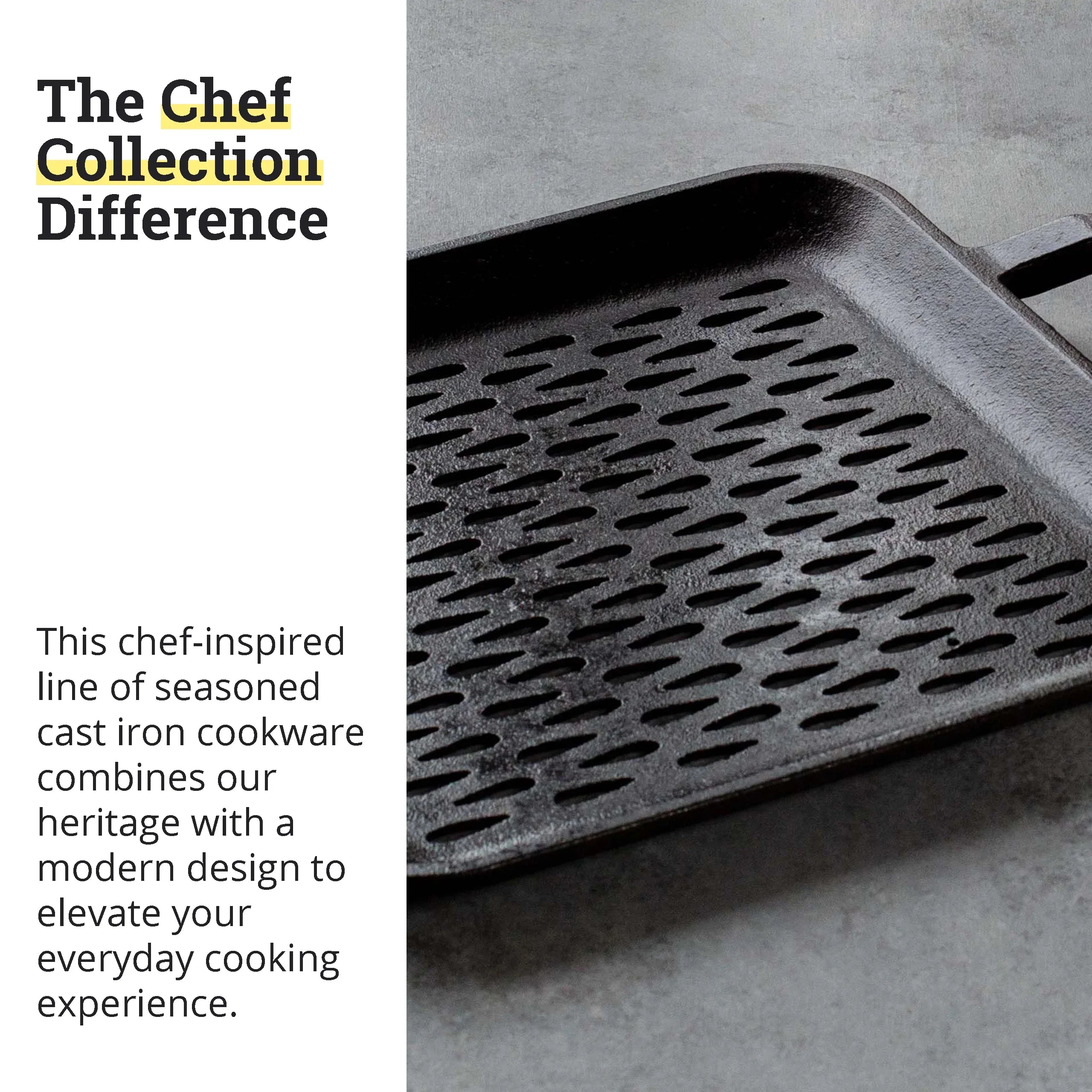 Lodge LC11SizeGT 11 inch Cast Iron Sizequare Grill Topper