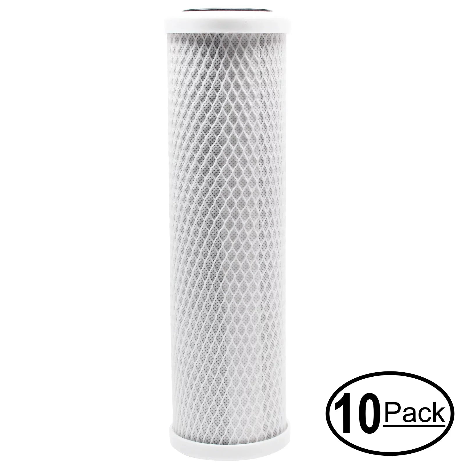 10-Pack Replacement for H2O Distributors H2O-RUSize-200 Activated Carbon Block Filter - Universal 10 inch Filter for H2O Distributors H2O RUSize-200 Twin Under Sizeink Filter - Denali Pure Brand