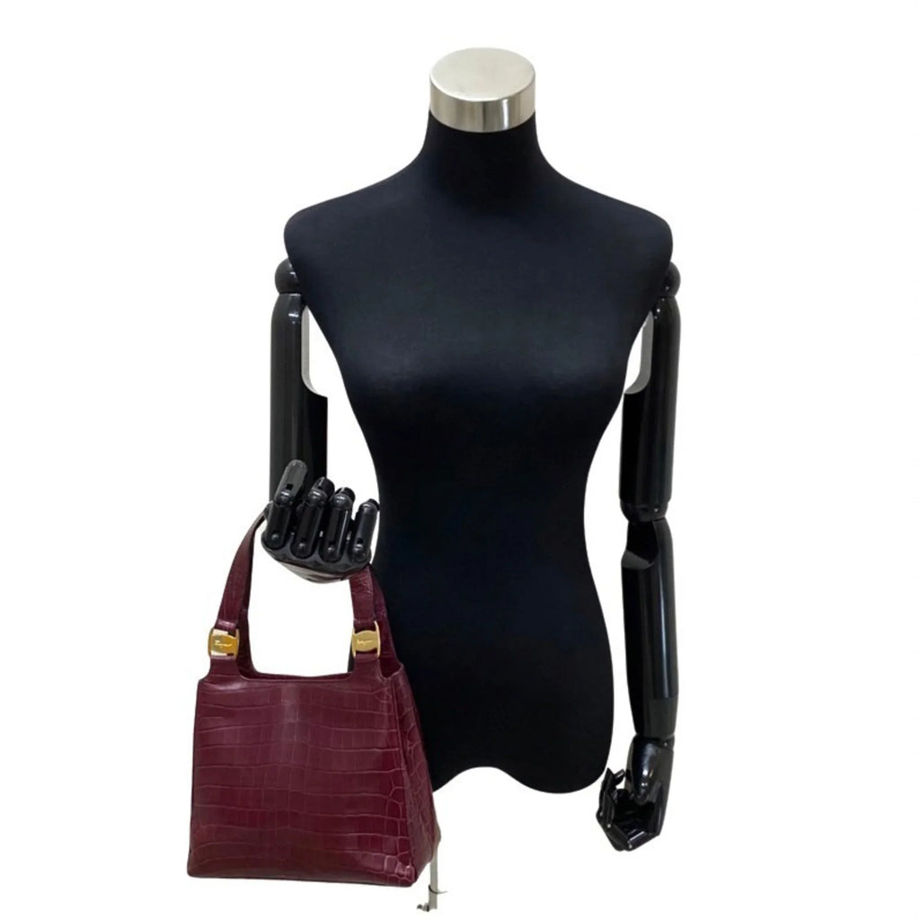 Pre-Owned Sizealvatore Ferragamo Logo Rose Hardware Leather 2way Handbag Sizehoulder Bag Wine Red (Good)