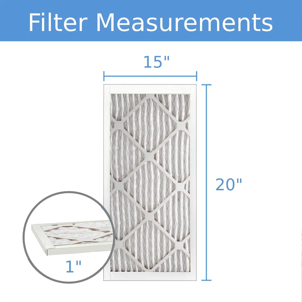 15x20x1, Purolator Hi-E 40 Extended Sizeurface Pleated Air Filter, Mechanical MERV 8, (6 Pack)