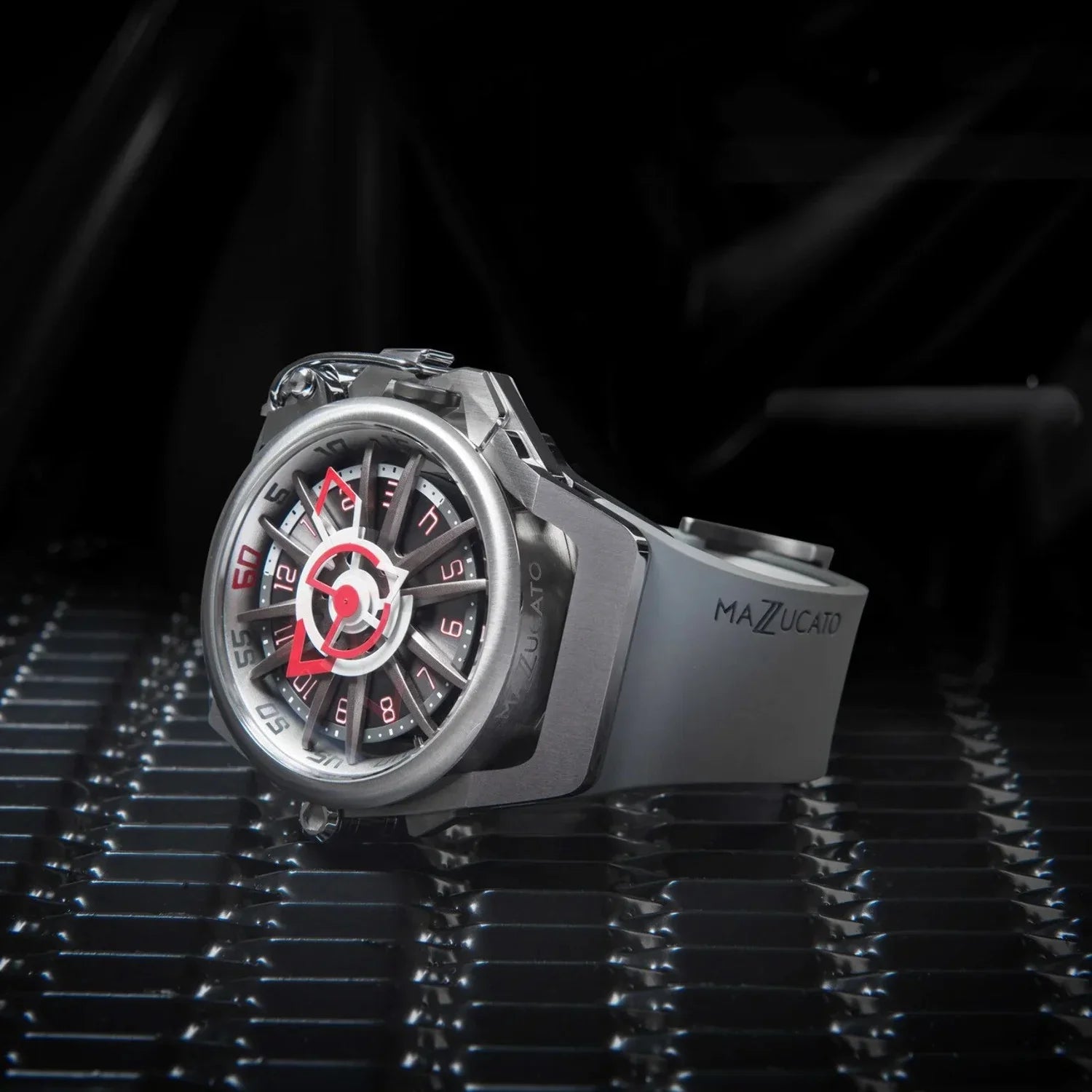 Mazzucato  Rim Sizeport Reversible Chronograph Twin Multi Color Dial Automatic Men Watch for Adult - Ivory