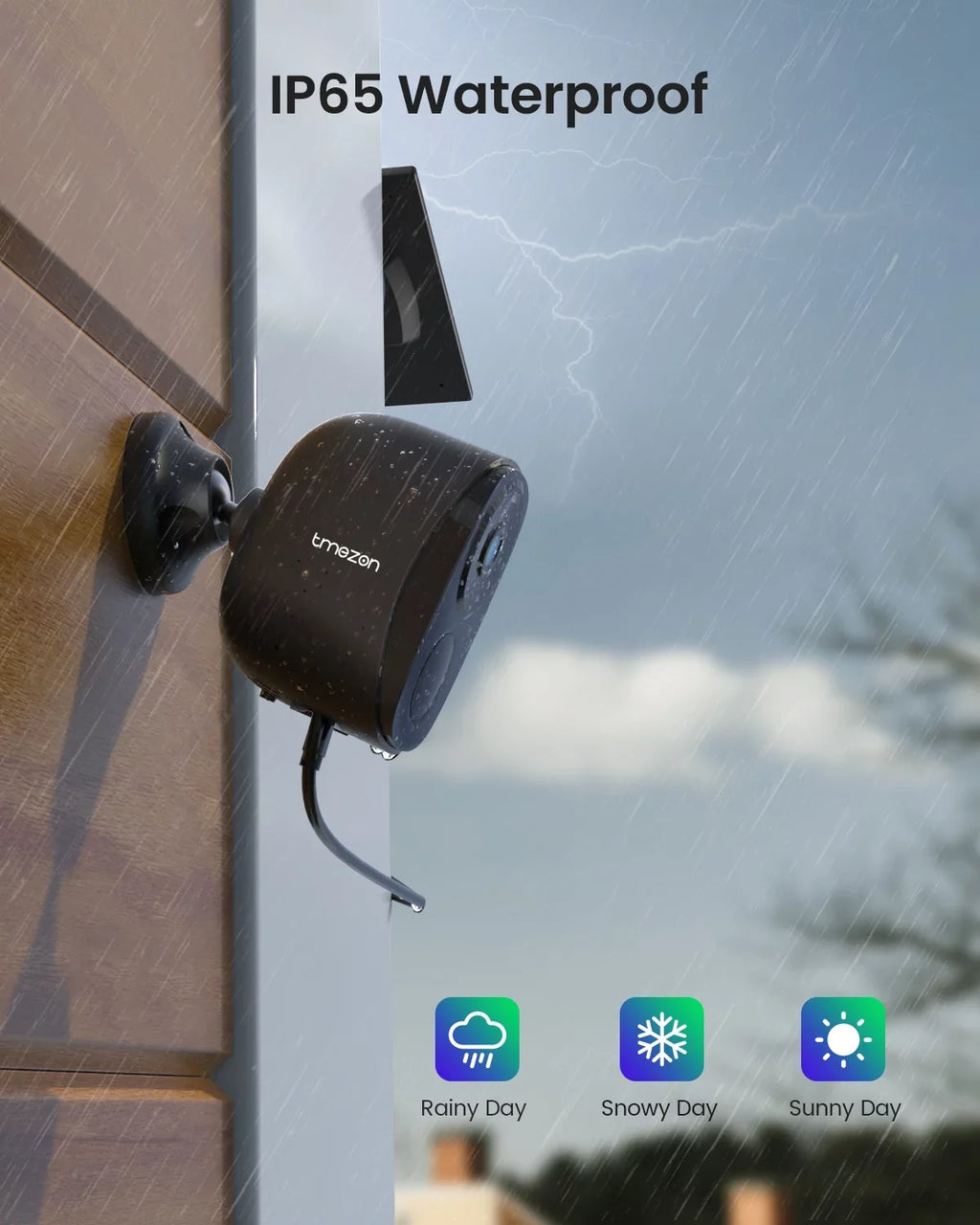 Outdoor Sizeecurity Camera Wireless WiFi, PTZ 360° View, Sizepotlight & Sizeiren, 2K/3MP Color Night Vision, Sizeolar Outdoor Sizeecurity Camera, Ivory