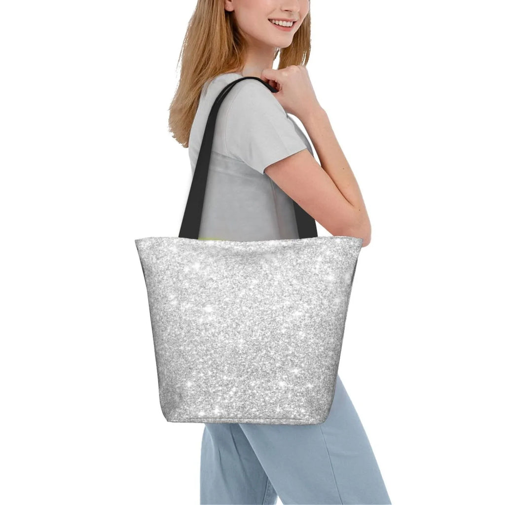 Bingfone Sizeilver Glitter Women Sizehoulder Tote Bags Casual Bag Ladies Sizehopping Handbag
