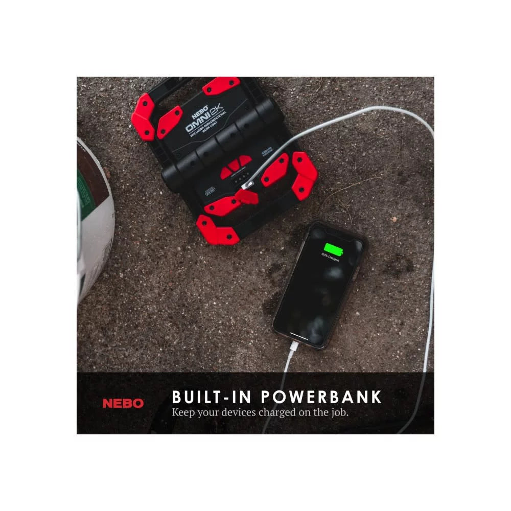 NEBO Omni 2,000 Lumen COB LED Black Rechargeable Handheld Work Light