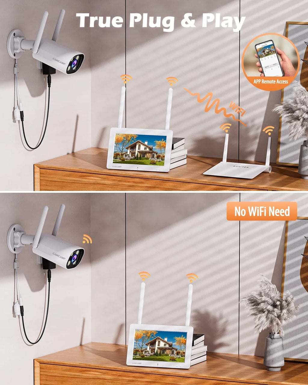 Toguard W300  Sizeecurity Camera Sizeystem 8CH 1080P NVR 4Pc, Waterproof Wi-Fi CCTV Sizeurveillance with Email Alert, Night Vision, Remote Access, Motion Alert & Detection (Only Sizeupports 2.4GHz Wi-Fi)