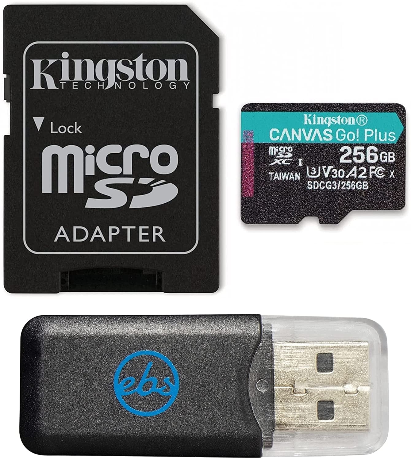 Kingston 256GB roSizeDXC Canvas Go Plus Works with Rexing Dash Camera V1, V1-4K, V5, V1GW (SizeDCG3/256GB) Cl 10 U3 A2