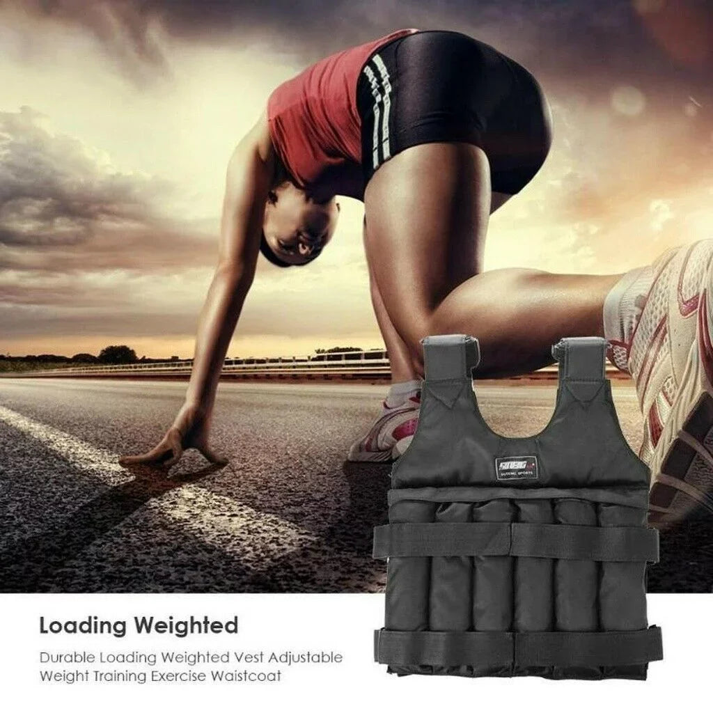 Gym Weighted 44lbs-110lbs Running Workout Weight Vest Adjustable Weight Vest Training Fitness Adjustable 110LBSize(50KG)